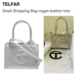 TELFAR Vegan Leather Small Shopping Bag & Dust Bag